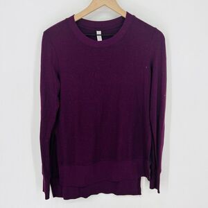 ALO Yoga Glimpse Purple Side Slit Sweater Size XS